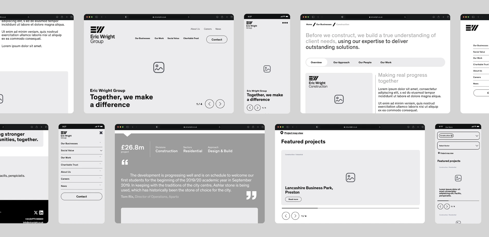 Eric Wright Wireframes