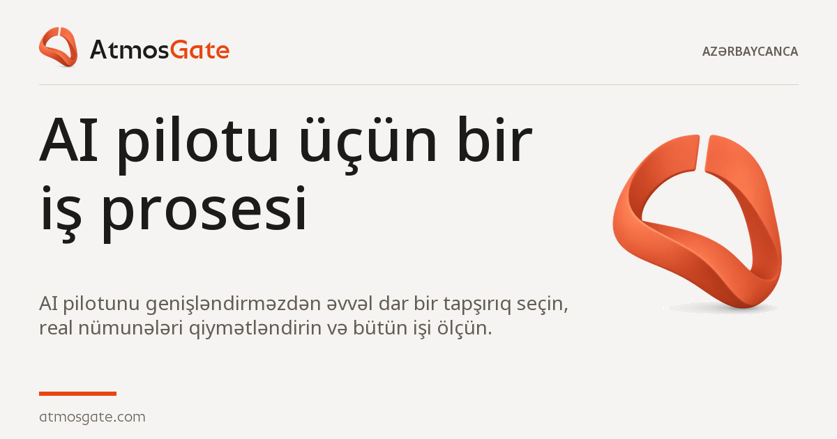 AI pilotu üçün bir iş prosesi — AtmosGate Insights