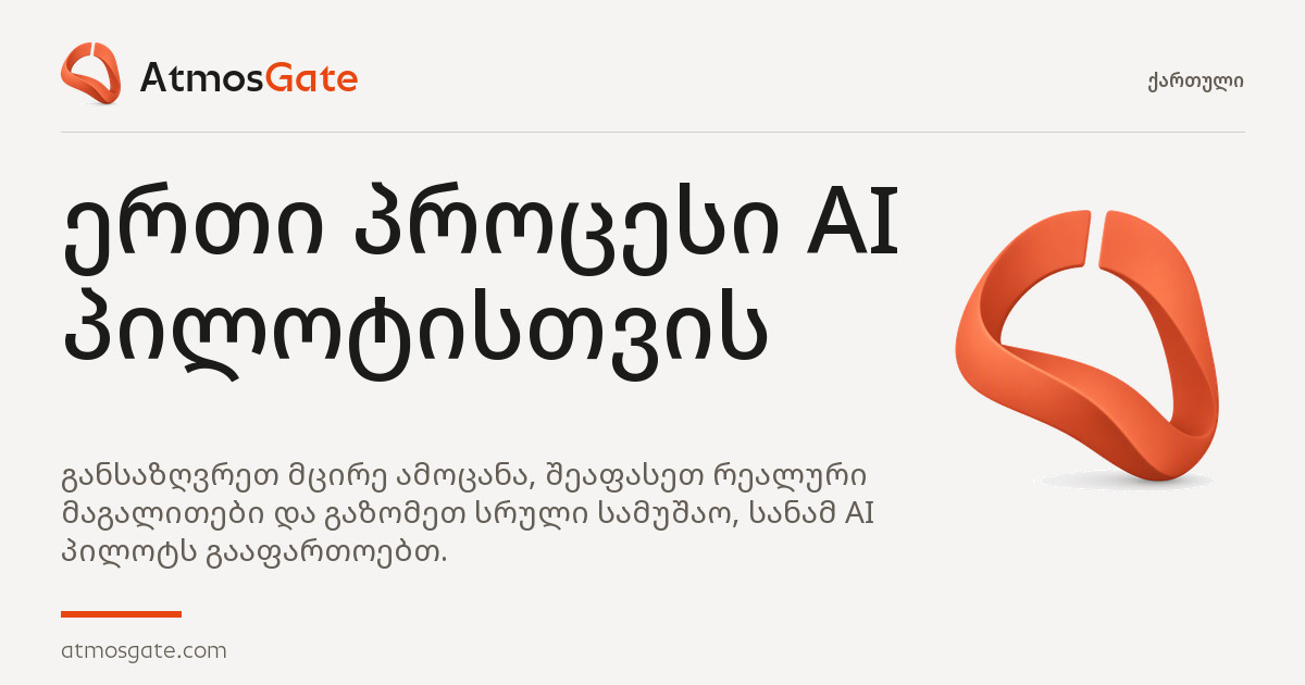 ერთი პროცესი AI პილოტისთვის — AtmosGate Insights