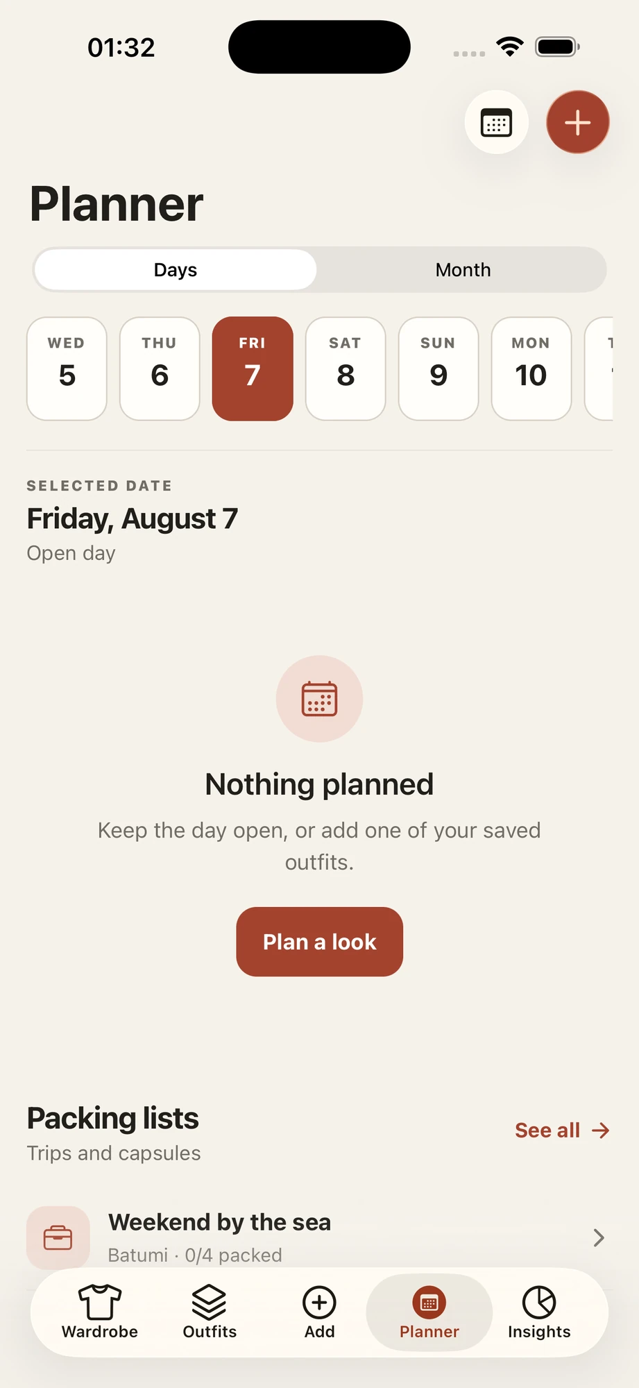 Samosi outfit planner and packing list